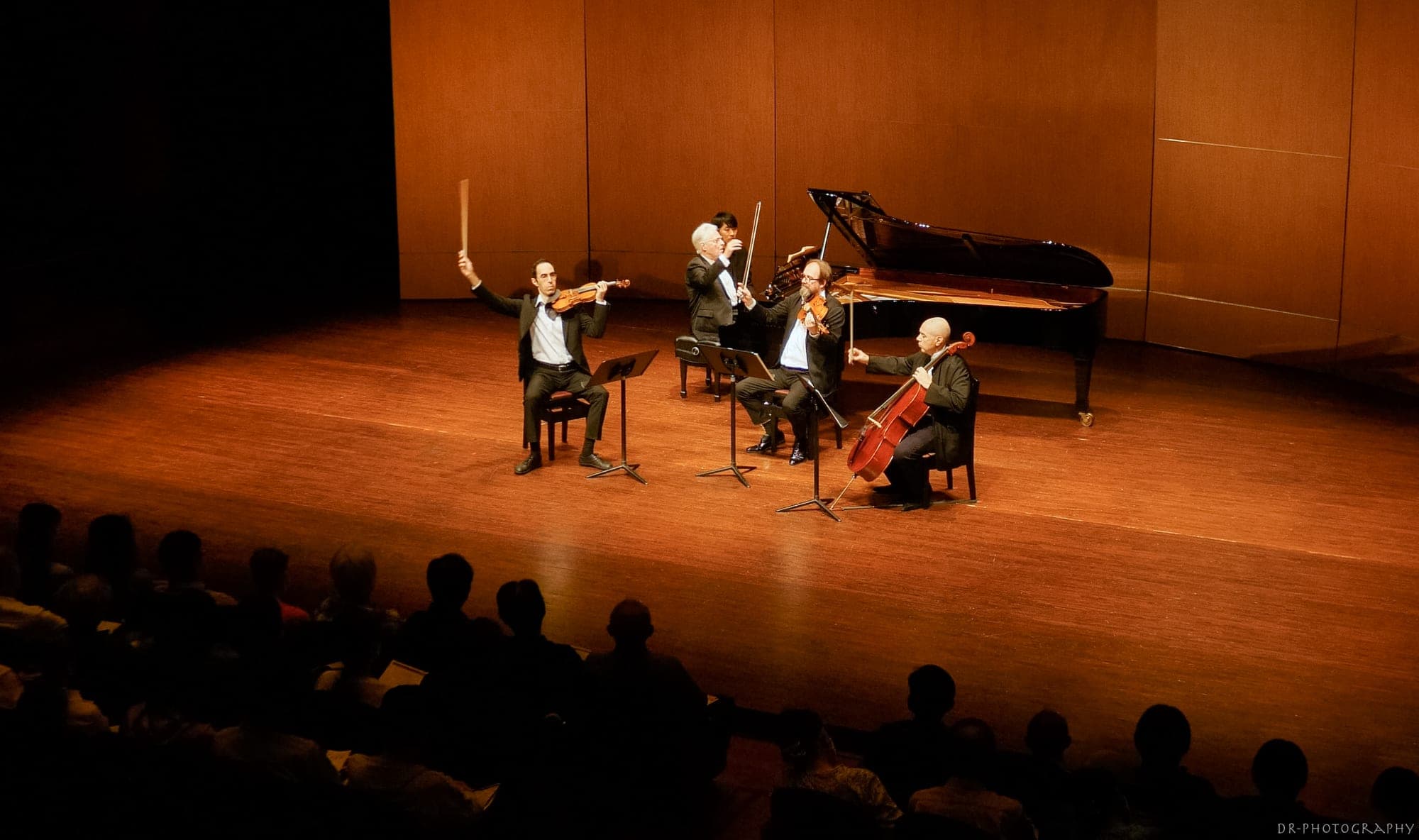 Nagakute concert hall with warm wooden seating
